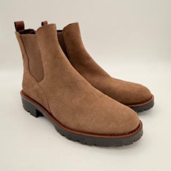 Sam Edelman Laguna Tan Suede Chelsea Boots Lug Sole Ankle Booties Women’s Size 6 - Picture 2 of 7